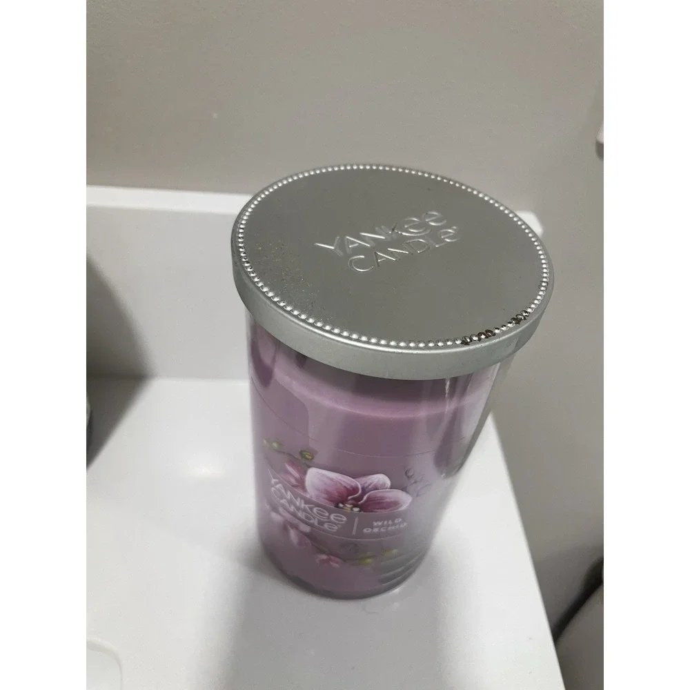 Yankee Candle Pillar Wild Orchard , Purple - Medium 14.25 oz‎ New